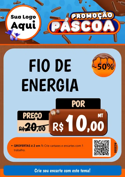 Modelo de Cartaz para Cartaz A4 Vertical com o tema Promoção Páscoa para Materiais Elétricos