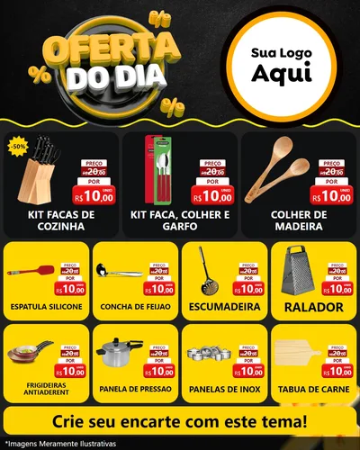 Modelo de Rede Social para Feed Instagram com o tema Oferta Do Dia para Utilidades Domésticas