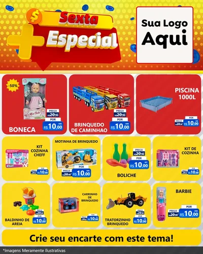 Modelo de Rede Social para Feed Instagram com o tema Sexta Mais Especial para Brinquedos
