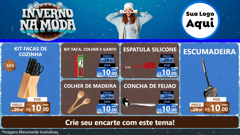 Modelo de TV para TV Horizontal com o tema Inverno na Moda para Utilidades Domésticas