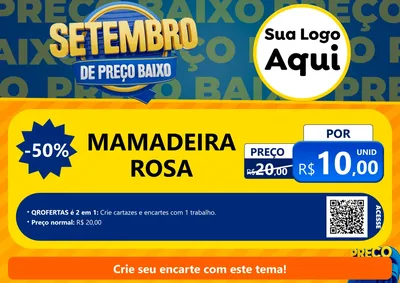 Modelo de Cartaz para Cartaz A4 Horizontal com o tema Setembro De Preço Baixo para Bebês