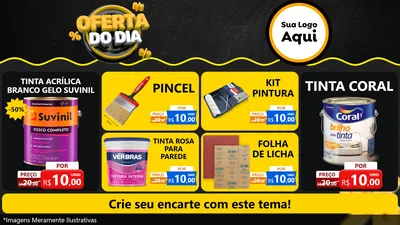 Modelo de TV para TV Horizontal com o tema Oferta Do Dia para Tintas e Ferramentas