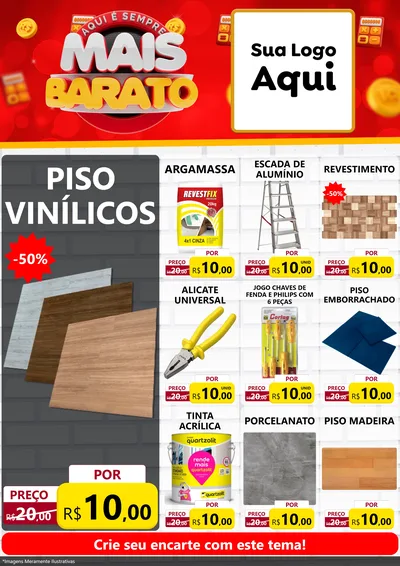 Modelo de Encarte para Encarte A4 Vertical com o tema Mais Barato para Material para Construção