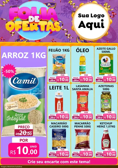 Modelo de Encarte para Encarte A4 Vertical com o tema Folia de Ofertas para Supermercado