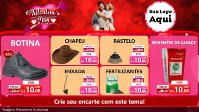 Modelo de TV para TV Horizontal com o tema Valentine's Day para Agropecuária