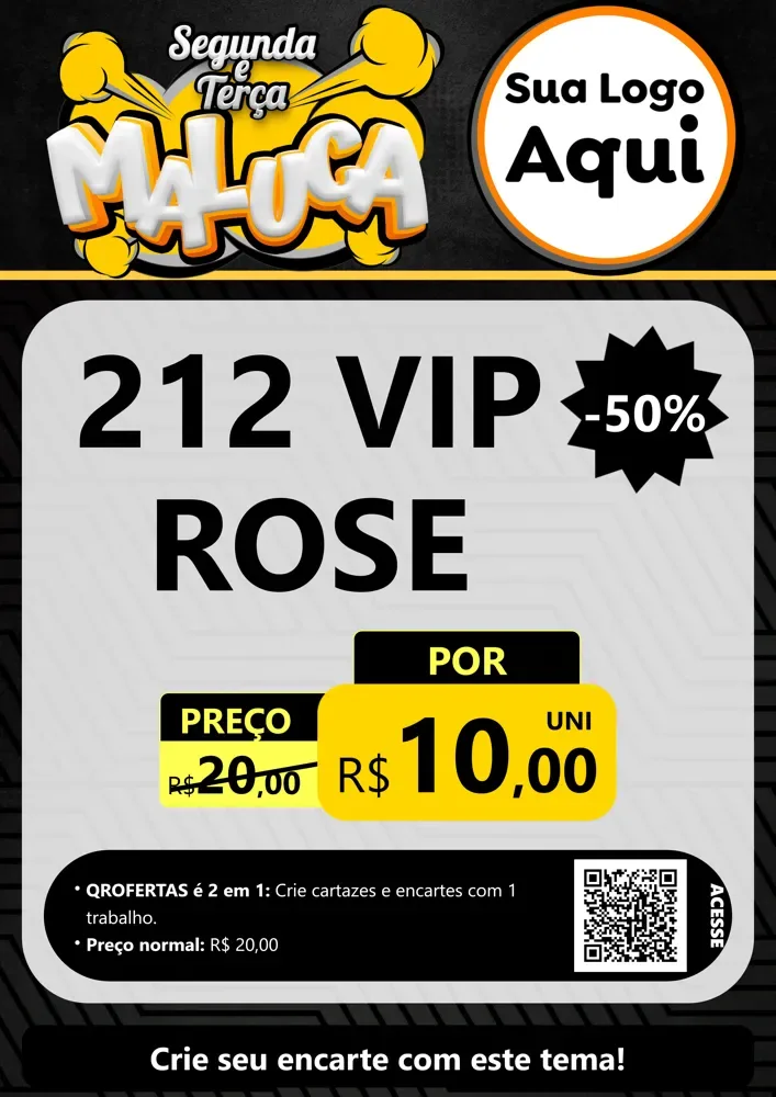 Modelo de Cartaz para Cartaz A4 Vertical com o tema Segunda e Terça Maluca para Perfumes