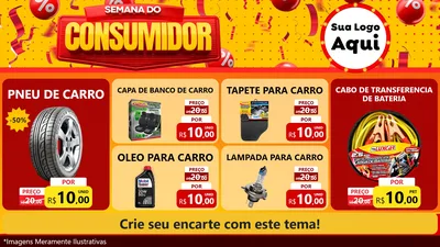 Modelo de TV para TV Horizontal com o tema Semana do Consumidor para Auto peças