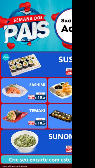 Modelo de TV para TV Vertical com o tema Semana Dos Pais para Comida japonesa