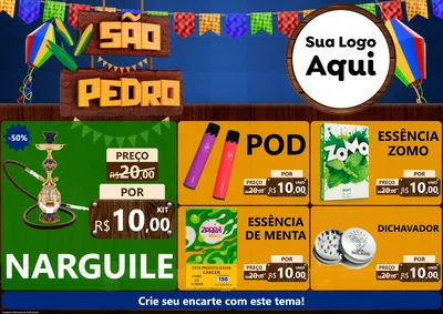 Modelo de Encarte para Encarte A4 Horizontal com o tema São Pedro para Tabacaria