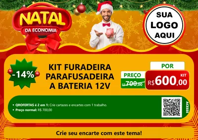 Modelo de Cartaz para Cartaz A4 Horizontal com o tema Natal da Economia para Maquinas e Ferramentas