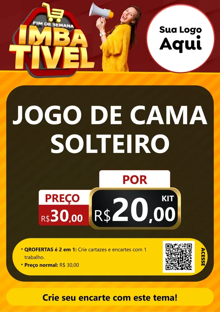 Modelo de Cartaz para Cartaz A4 Vertical com o tema Fim de Semana Imbatível para Cama, Mesa e Banho