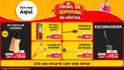 Modelo de TV para TV Horizontal com o tema Final de Semana de Ofertas para Utilidades Domésticas
