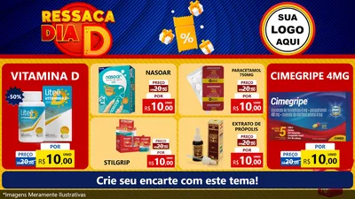 Modelo de TV para TV Horizontal com o tema Ressaca Dia D para Farmácia