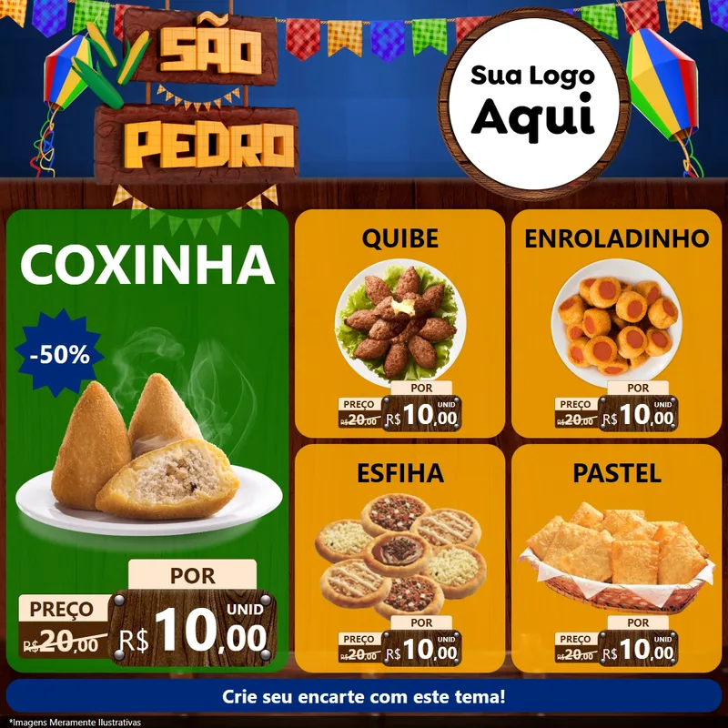 Modelo de Rede Social para Feed Facebook com o tema São Pedro para Salgadaria
