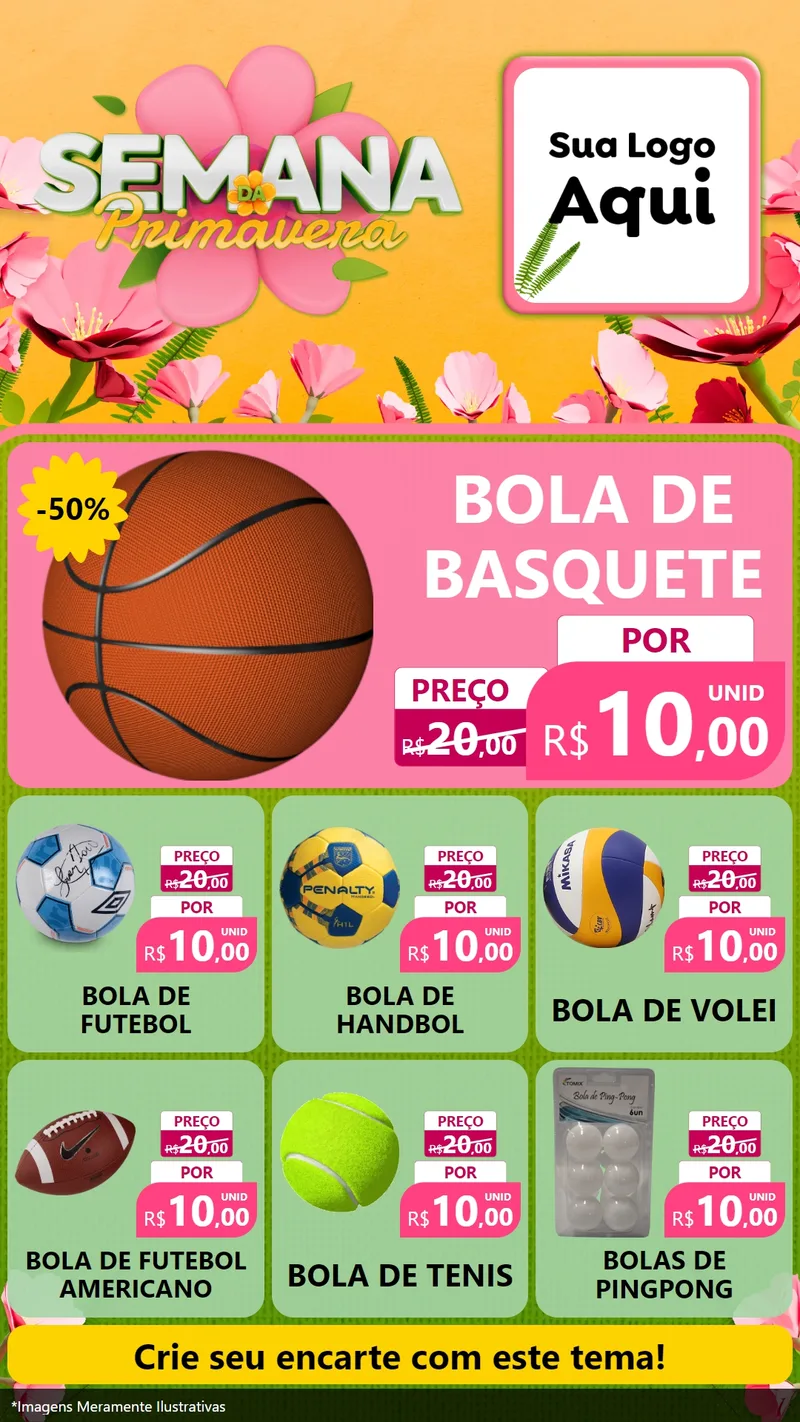 Modelo de Rede Social para Stories com o tema Semana da Primavera para Artigos Esportivos