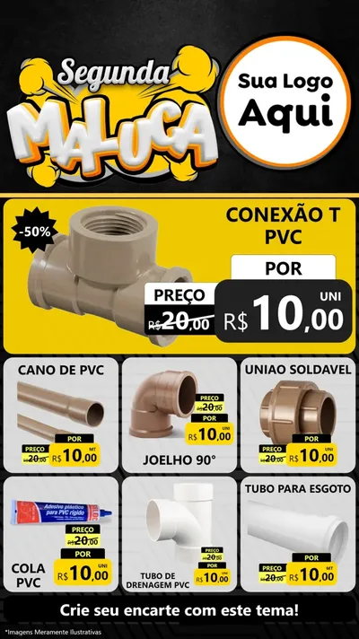 Modelo de Rede Social para Stories com o tema Segunda Maluca para Tubos e conexões