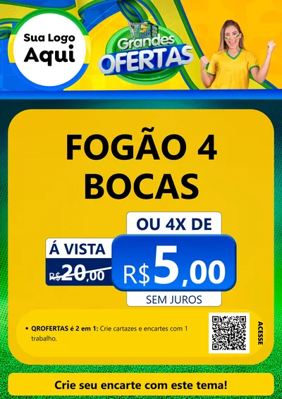 Modelo de Cartaz para Cartaz A4 Vertical com o tema Grandes Ofertas para Móveis e Eletro
