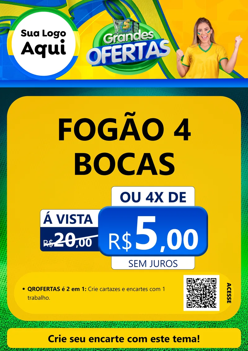 Modelo de Cartaz para Cartaz A4 Vertical com o tema Grandes Ofertas para Móveis e Eletro