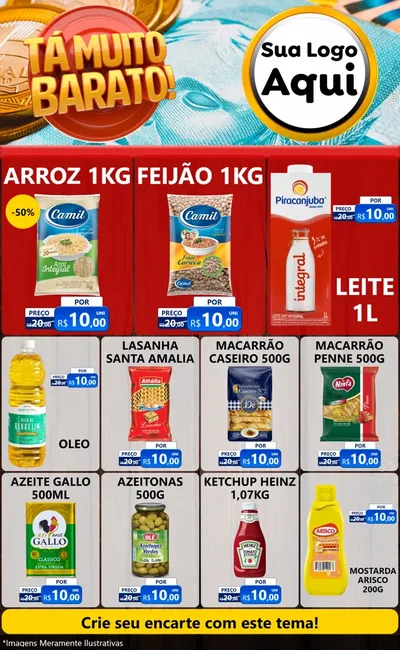 Modelo de Encarte para Encarte Grande com o tema Está Muito Barato para Supermercado
