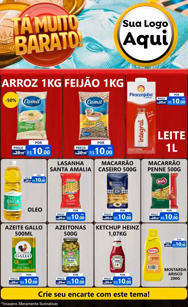 Modelo de Encarte para Encarte Grande com o tema Está Muito Barato para Supermercado