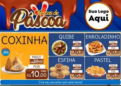 Modelo de Encarte para Encarte A4 Horizontal com o tema Ofertas de Páscoa para Salgadaria