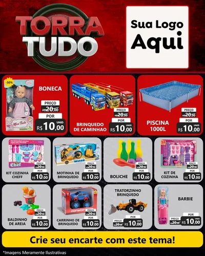 Modelo de Rede Social para Feed Instagram com o tema Torra Tudo para Brinquedos