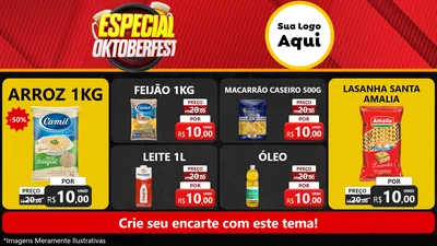 Modelo de TV para TV Horizontal com o tema Especial Oktoberfest para Supermercado