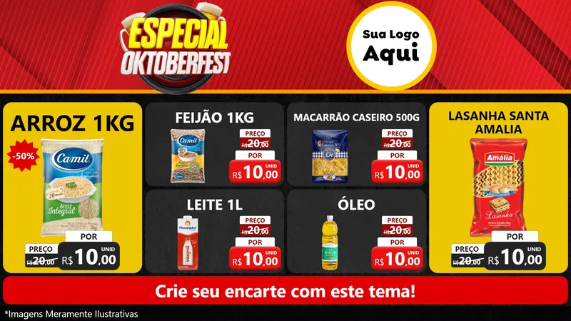 Modelo de TV para TV Horizontal com o tema Especial Oktoberfest para Supermercado