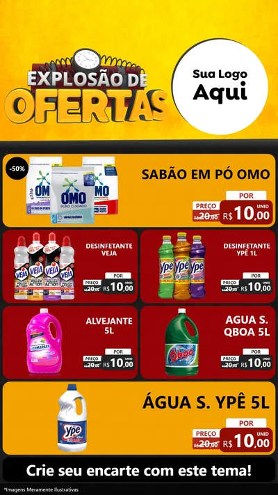 Modelo de TV para TV Vertical com o tema Explosão de Ofertas para Produtos de Limpeza