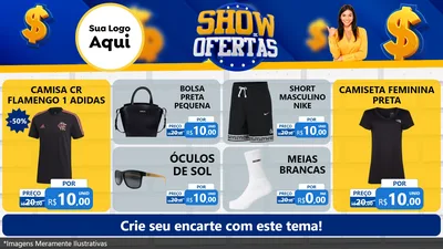 Modelo de TV para TV Horizontal com o tema Show de Ofertas para Roupas e acessórios