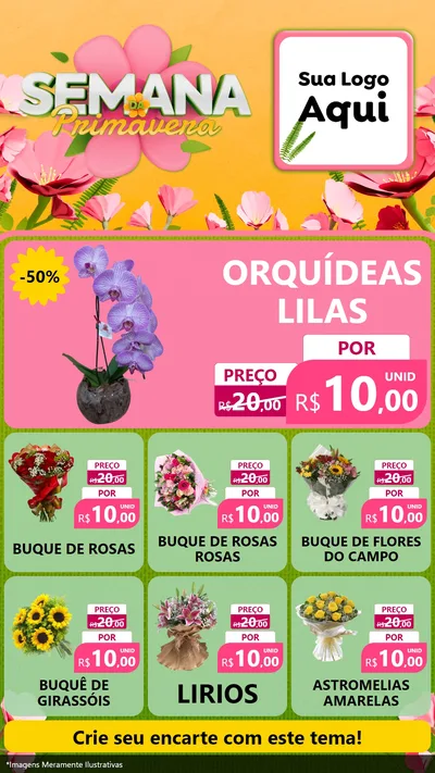 Modelo de Rede Social para Stories com o tema Semana da Primavera para Floricultura e jardim