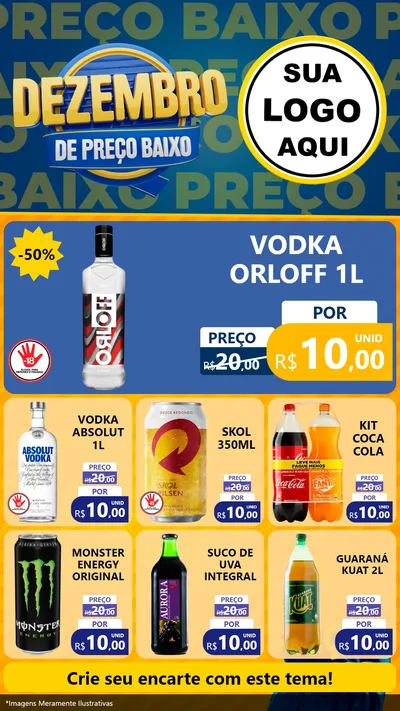 Modelo de Rede Social para Stories com o tema Dezembro de Preço Baixo para Distribuidora de bebidas