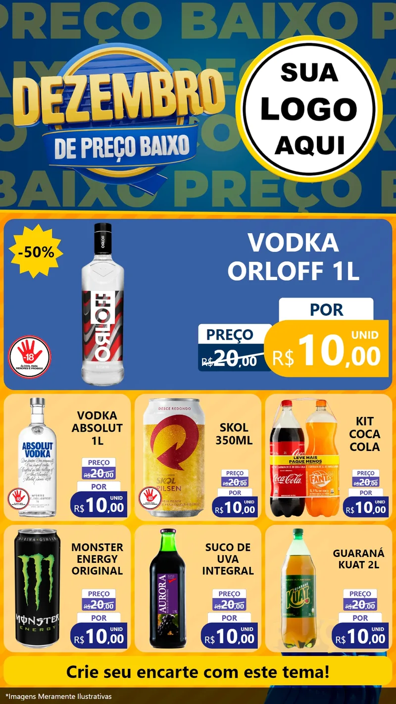Modelo de Rede Social para Stories com o tema Dezembro de Preço Baixo para Distribuidora de bebidas