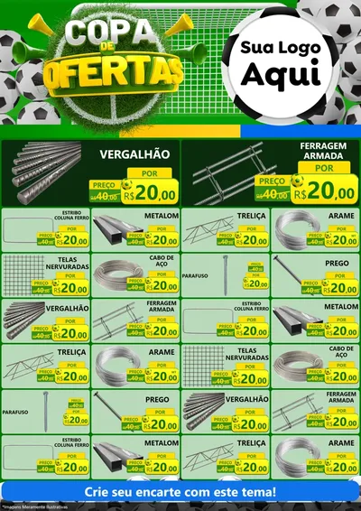 Modelo de Encarte para Encarte A4 Vertical com o tema Copa De Ofertas para Ferragens
