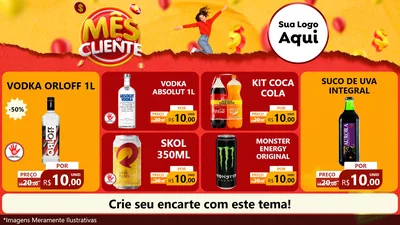 Modelo de TV para TV Horizontal com o tema Mês do Cliente para Distribuidora de bebidas
