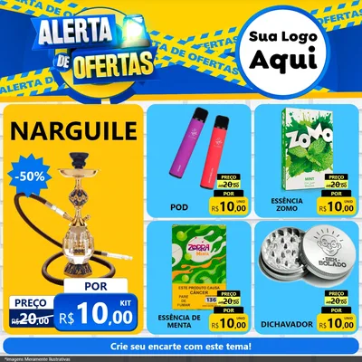 Modelo de Rede Social para Feed Facebook com o tema Alerta de Ofertas para Tabacaria