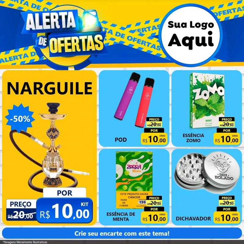 Modelo de Rede Social para Feed Facebook com o tema Alerta de Ofertas para Tabacaria