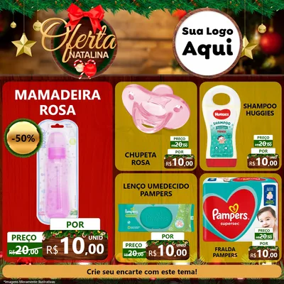 Modelo de Rede Social para Feed Facebook com o tema Ofertas Natalina para Bebês