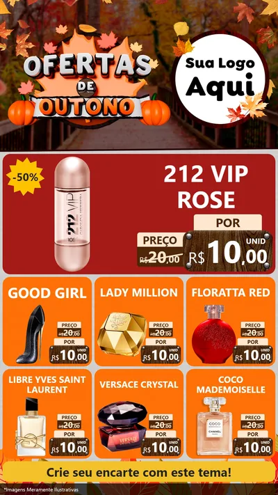 Modelo de Rede Social para Stories com o tema Ofertas de Outono para Perfumes