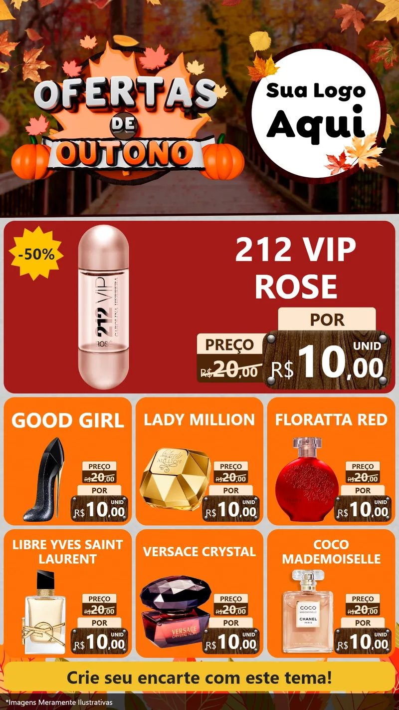 Modelo de Rede Social para Stories com o tema Ofertas de Outono para Perfumes