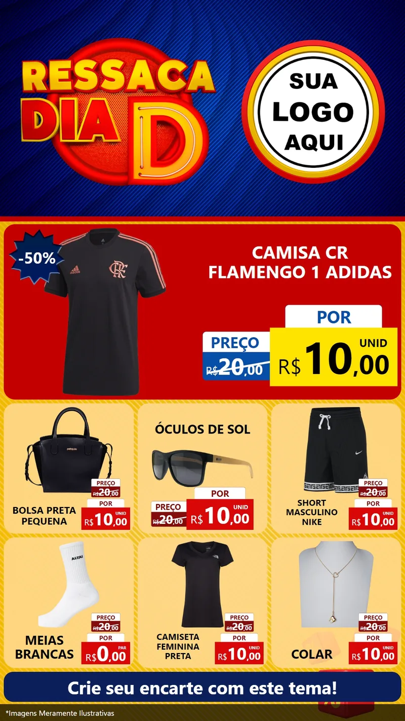 Modelo de Rede Social para Stories com o tema Ressaca Dia D para Roupas e acessórios
