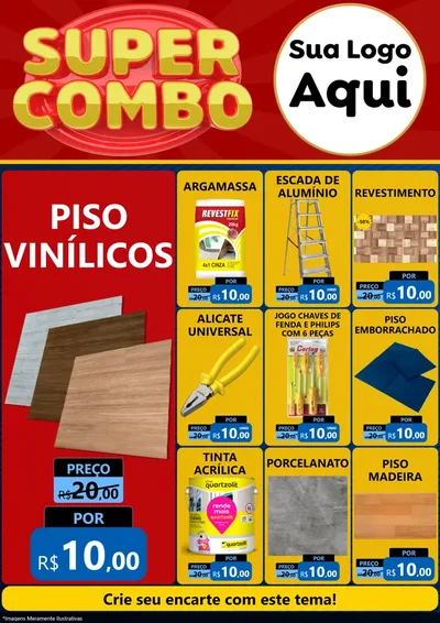 Modelo de Encarte para Encarte A4 Vertical com o tema Super Combo para Material para Construção