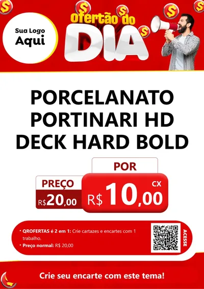 Modelo de Cartaz para Cartaz A4 Vertical com o tema Ofertão do dia para Pisos e revestimentos