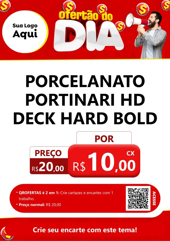 Modelo de Cartaz para Cartaz A4 Vertical com o tema Ofertão do dia para Pisos e revestimentos