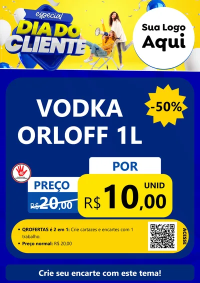 Modelo de Cartaz para Cartaz A4 Vertical com o tema Especial Dia do Cliente para Distribuidora de bebidas