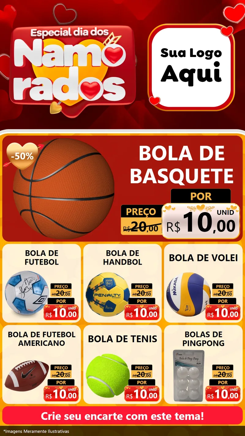 Modelo de Rede Social para Stories com o tema Especial Dia dos Namorados para Artigos Esportivos