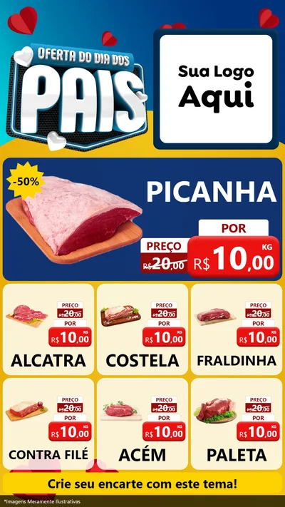 Modelo de Rede Social para Stories com o tema Oferta Do Dia Dos Pais para Açougue