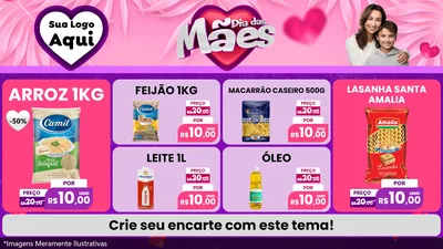 Modelo de TV para TV Horizontal com o tema Dia das Mães para Supermercado