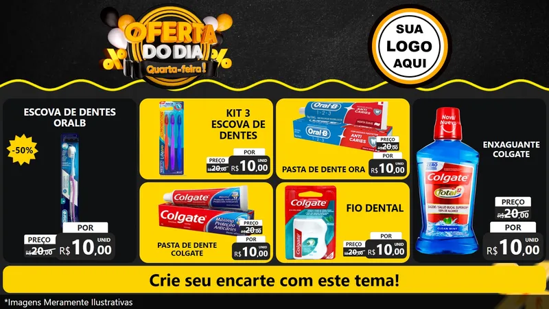 Modelo de TV para TV Horizontal com o tema Oferta do Dia - Quarta Feira! para Higiene Pessoal