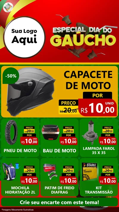 Modelo de Rede Social para Stories com o tema Especial Dia do Gaúcho para Moto peças